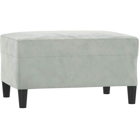 vidaXL Reposapiés de terciopelo gris claro 70x55x41 cm (1/2)