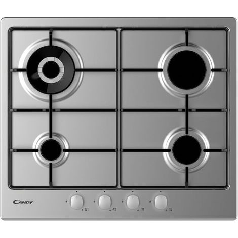 Candy CHW6BR4WX Idea Piano cottura Gas 60 cm 4 fuochi Wok 4000 W colore Acciaio Inox (1/5)