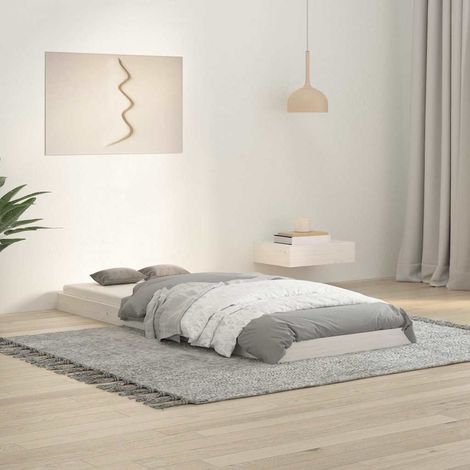 Estructura de cama madera maciza de pino blanco 75x190 cm (1/5)