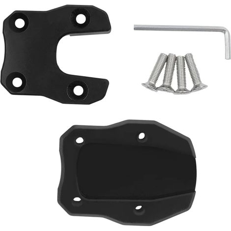 (Noir - sans logo) Béquille latérale/de pied pour motos PCX 125, PCX 150 et PCX 160 (toutes années) - Plaque d'extension - Compatible avec les modèles HONDA PCX125, PCX150 et PCX160 (toutes années) -  (1/4)