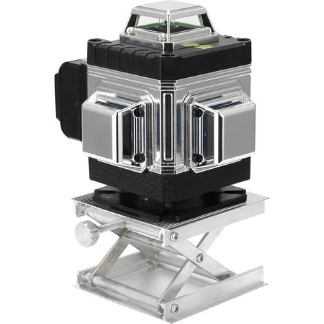 Niveau laser extérieur vert, niveau de construction polyvalent 16 lignes, nivellement à 3 degrés, 1 batterie, autonivelant, support pivotant, avec support de trépied de 1,2 m (1/5)