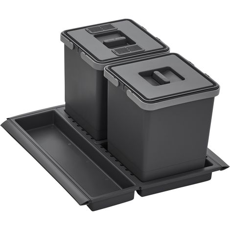 Abfallsammler Metropolis 10+10L mit Deckel Abfallsystem für Auszug Korpusbreite 50 cm (1/5)