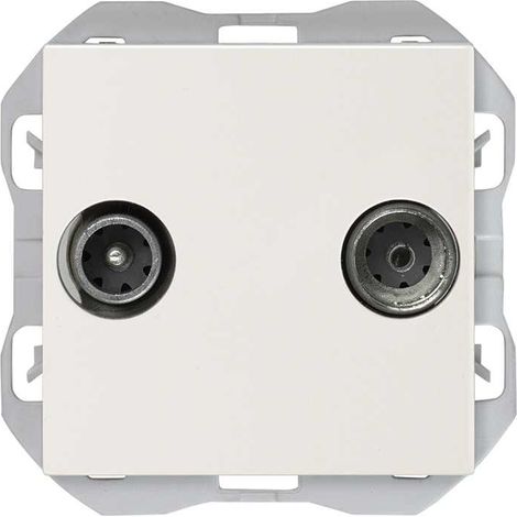 SIMON 270 R-TV + SAT-Buchse Zwischenweiß 20000487-090