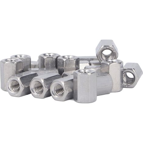 Packung mit 20 Sechskant-Verbindungsmuttern, Edelstahl 304, Industriebefestigungselemente M6x1,0, Länge 15 mm (1/5)