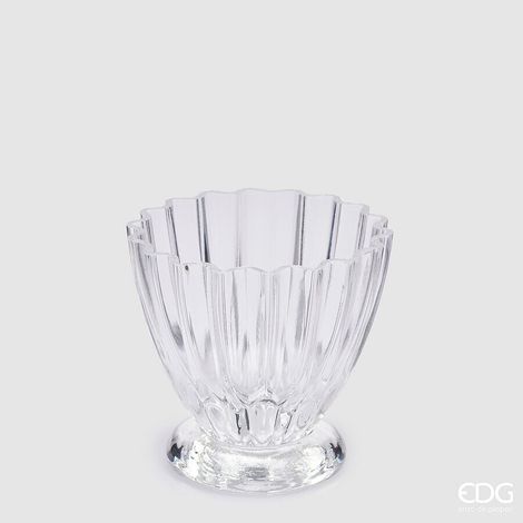 EDG Enzo De Gasperi Vaso Glory H 13 Cm D 14 Cm Natural Trasparente