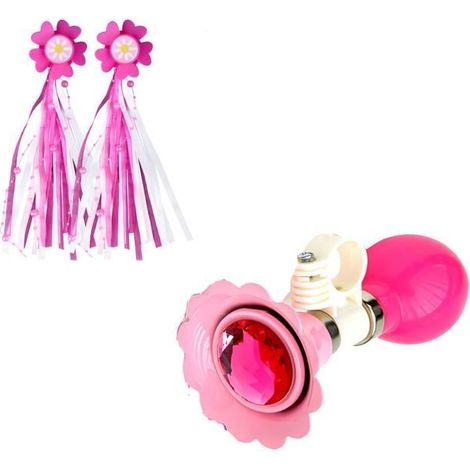 Klaxon et sonnette de vélo pour enfants avec 2 banderoles à poignée, accessoires de vélo pour filles et garçons, épingle,y (1/5)