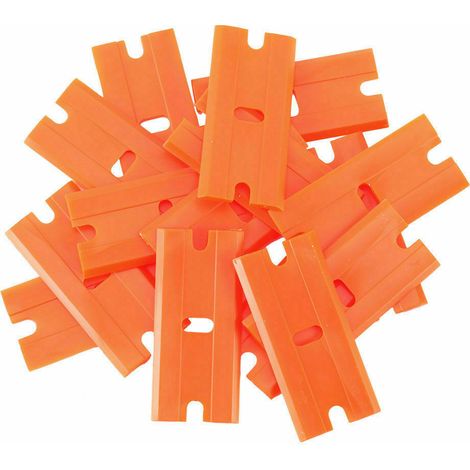 Boîte de 100 lames de grattage en plastique pour enlever la colle et les vieux films.
