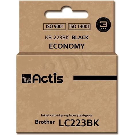 ACTIS KB-223Bk - Cartucho de tinta de repuesto Brother LC223BK, negro, 16 ml