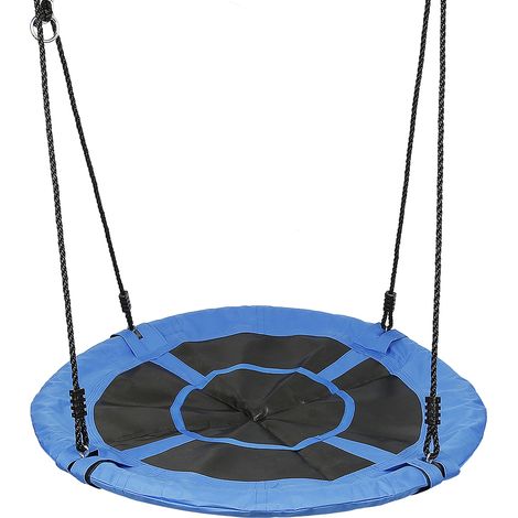 Aqrau Balancoire nid d'oiseau Rond 100CM Siege Balançoire - Balançoire d'intérieur et d'extérieur - Réglable en Hauteur pour Enfants et Adultes (1/5)