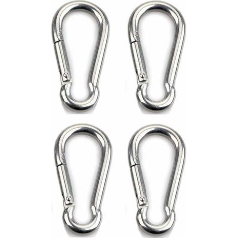 4pcs Mousqueton de Fixation pour Charges Lourdes, Sports, Chiens de Serrure, Hamac Balançoire, en Acier Inoxydable 304, 6mm Épaisseur (1/5)
