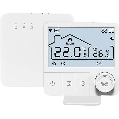 Tuya WLAN-Thermostat für Heizkessel, drahtloser Raumthermostat für intelligentes Heizen, programmierbarer Thermostat für Raumheizung (1/5)
