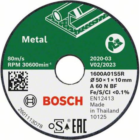 Bosch – Disque à tronçonner 50 mm 1 pc(s) – 1600A01S5Y – Oxyde d'aluminium pour inox – Coupe nette sans éclat (1/5)