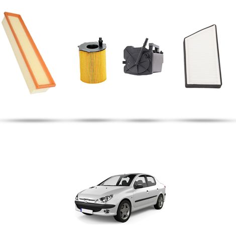 Kit tagliando 4 filtri compatibile con Peugeot 206 1.4 HDi 16V 65kw dal 2003 (1/5)