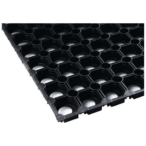 Tapis circulaire en caoutchouc l. 0,8 m L. 1,2 m épaisseur 22 mm noir NR/SBR sans insert tissé