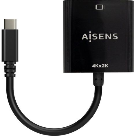 AISENS USB-C zu HDMI 4K@30Hz Konverter, USB-C/M-HDMI/H, Schwarz, 15cm