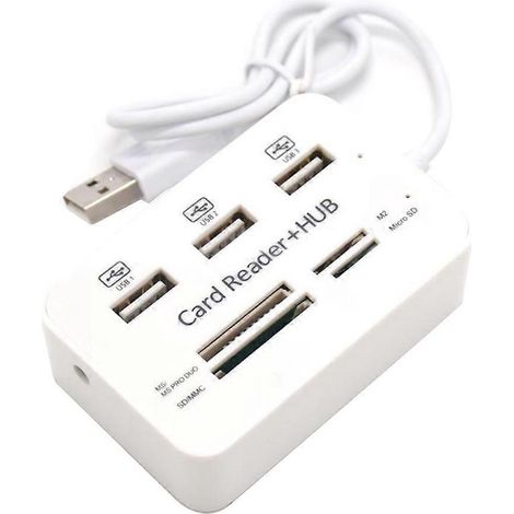 7-in-1 USB 2.0 Hub-Kartenleser-Kombination