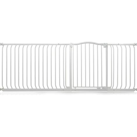 Safetots Curved Top Safety Gate, 207cm - 216cm, Matt White, Pressure Fit Stair Gate