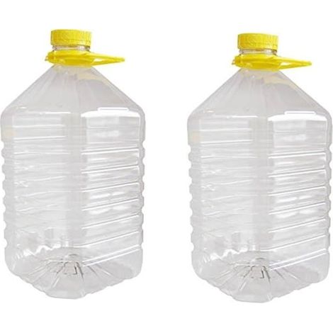 DAMA BOTTIGLIA PLASTICA 5 LT TRASPARENTE ALIMENTI VINO OLIO VUOTA -- PZ 2 (1/2)
