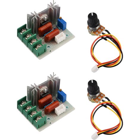 2 pièces Variateur de Vitesse pour Moteur 220V, 25A 2000W SCR Réglable Régulateur de Tension, Réglable Module Variateur LED (1/5)