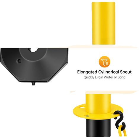 Dissuasori di sicurezza, altezza 33,5 pollici, base riempibile, catene da 6,56 piedi, giallo/nero, materiale PE (1/5)