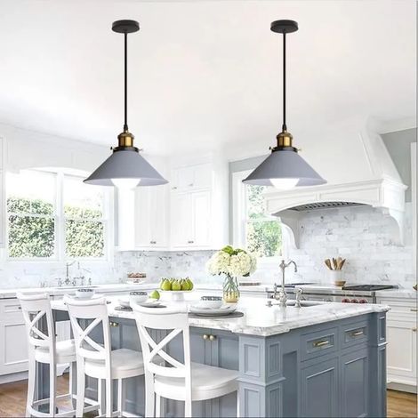 Lot de 2 Lustre Luminaire Moderne,E27 Lampe Suspension Industrielle Vintage Style Edison pour Salon Chambre (1/4)