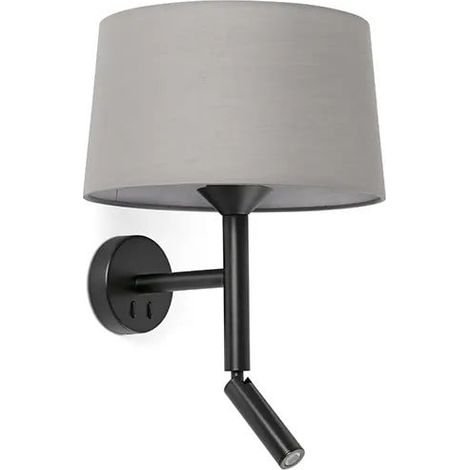 WINDSOR aplique de pared con lector negro/gris 20223-129 (1/2)
