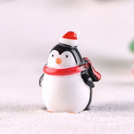 Mini-ensemble de Noël Mini statue de pingouin en résine (1/3)