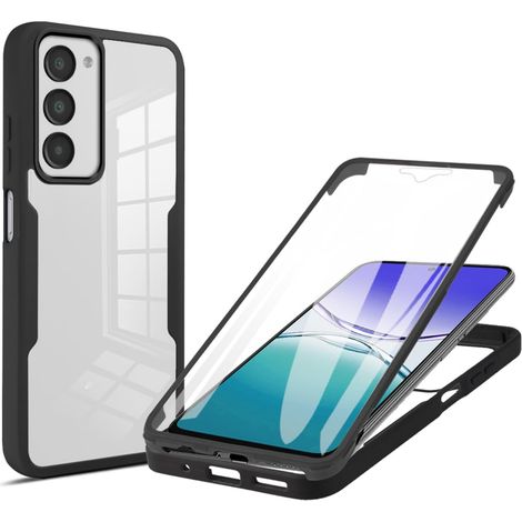Coque pour Xiaomi Redmi 15 4G/5G avec Protection D'écran, Étui Avant et Arrière 360 Degres Antichoc Housse, Antirayures Robuste Bumper Transparente Case, Noir (1/5)