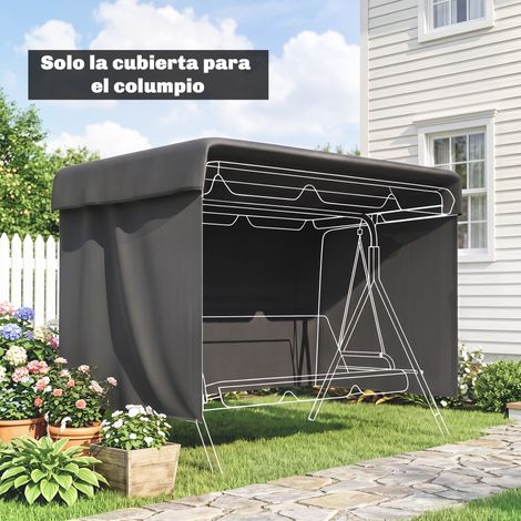 Housse de protection imperméable pour balancelle de jardin 3 places avec fermeture éclair, anti-poussière et coupe-vent, 215 x 155 x 150 cm (1/5)