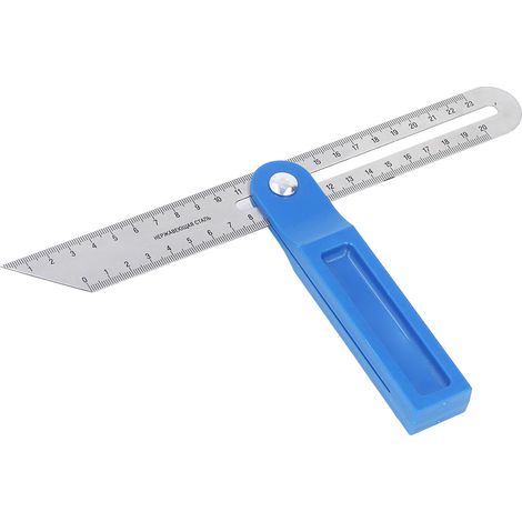 Équerre de mesure à onglet 30cm, rapporteur d'angle 360° coulissant réglable, outil de menuiserie pour tracer, gabarit de pente, règle de précision pour charpentier (1/5)