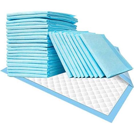 Alèses jetables 100 pièces 60 x 90 cm Bleu 6 Plis absorbance Alèses Protection literie Alèses Protection Jetable Incontinence Ultra (1/4)