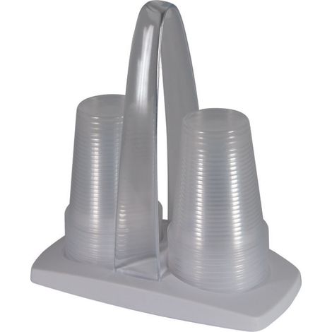 Portabicchieri in plastica bianco - cm.20x11x18,5