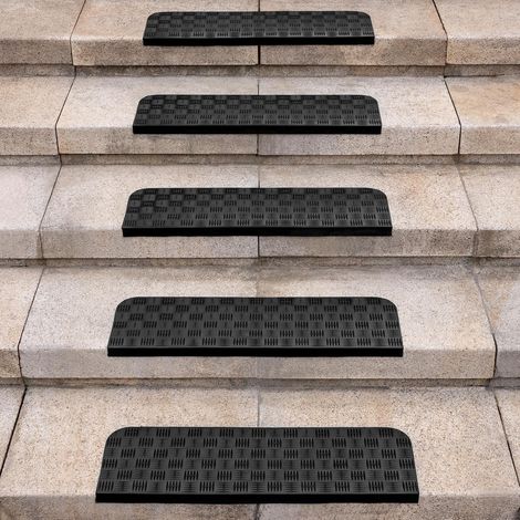 Caoutchouc Tapis Antidérapant Tapis Anti Derapant Tapis de Marche, Nez de Marche Intérieur Marchettes D'escalier Extérieur Anti Glisse Tapis, 65 x 25 cm, Lot de 5 (1/5)