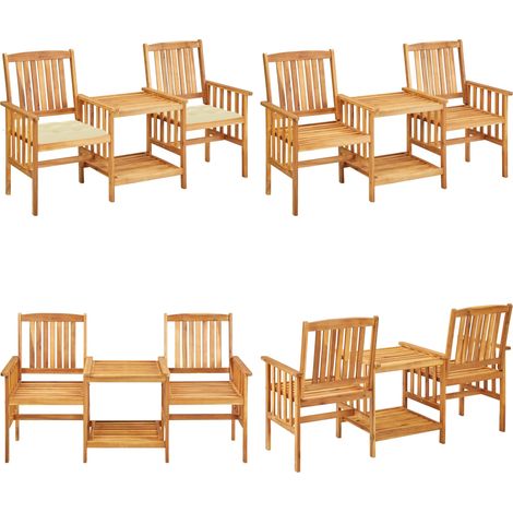 Gartenstühle mit Teetisch und Kissen Akazie Massivholz - Bistro-Set - Bistro-Sets - Home & Living (1/5)