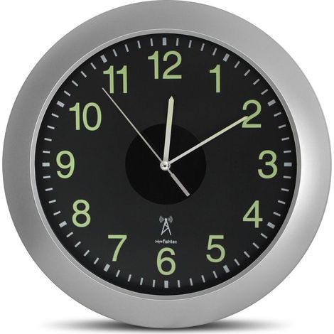 Horloge murale solaire radio-pilotée Ø 30 cm – Panneau ultra sensible – Lecture facile jour/nuit – Alimentation 1 pile AA rechargeable (1/5)
