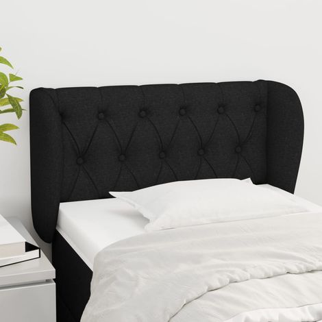 Tête de lit avec oreilles Design industriel - Pour Lit adulte - Noir 83x23x78/88 cm Tissu Chic-176641 (1/5)