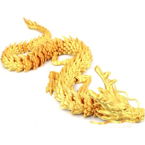 Dragon articulé en cristal imprimé en 3D de 45 cm, idéal comme jouet anti-stress ou objet de décoration, parfait pour la maison, le bureau ou les collectionneurs - Or (1/3)