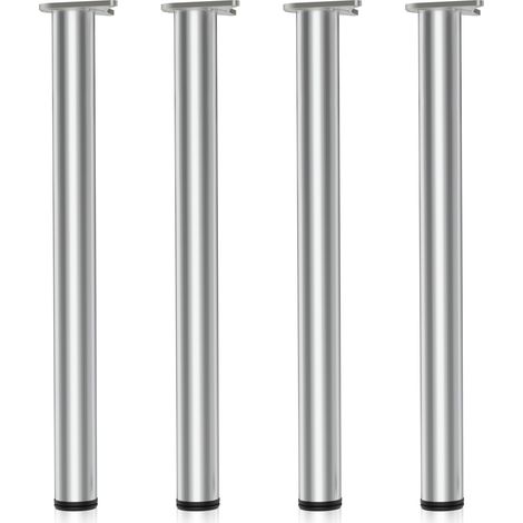 Set 4 gambe per tavolo regolabili in acciaio inox cromato Ø 60mm 870mm Piedi per mobili (1/5)