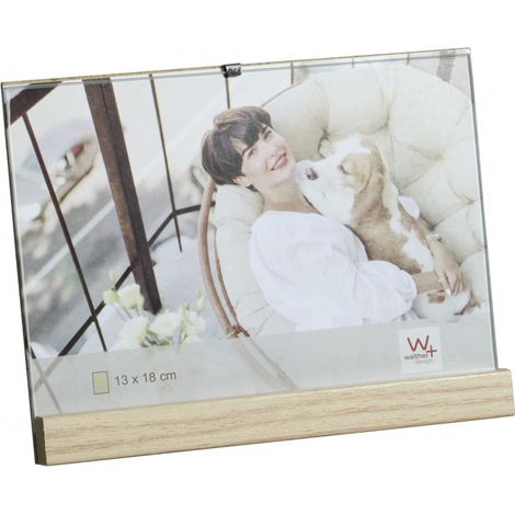 Cadre photo bois - Walther "Simplicity" - 14,5 x 18 cm - Transparent - Livraison gratuite