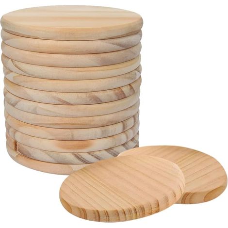 20 posavasos de madera Ø 7 cm – sin acabado, para pintar/pirograbar/decoración del hogar