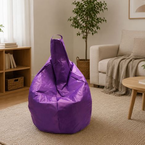 Dmora Pouf a sacco elegante, colore viola, Misure 80 x 120 x 80 cm (1/4)