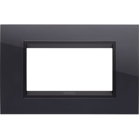 PLAQUE LUX RECT. 4P NOIR TONER LAVY GEWISS GW16204YN