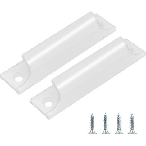 2 maniglie per porte da balcone in metallo, maniglia per porta scorrevole, maniglia a barra in alluminio, maniglia per cassetti per armadi, finestre, balcone esterno (bianco)