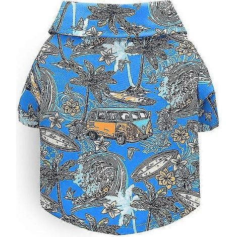 Nueva ropa de verano para perros y mascotas, camisas de playa con estampado de hojas estilo hawaiano para cachorros, gatos pequeños y grandes, perros y chihuahuas, disfraz para mascotas, ropa para mas (1/5)