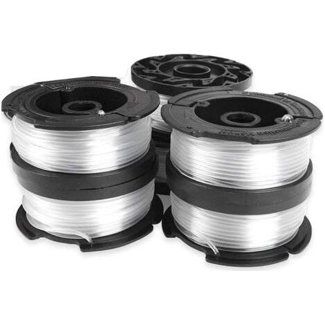 Black + Decker Bobines de Fil Reflex Bobine Fil DéBroussailleuse Bobine Reflex Transparent 6 Bobines 1 Couvercle de Bobine 1 Ressort (1/4)