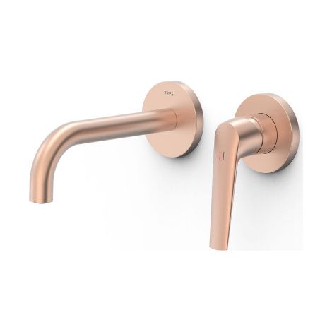Façade mitigeur lavabo Or Rose Mat 24K - TRES 28130021OPM (1/2)