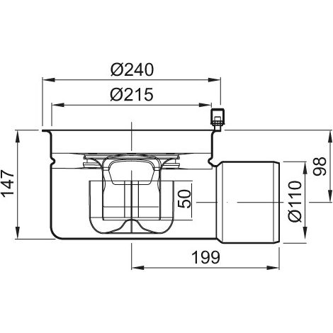 ACO Bodenablauf Variant-CR DN100/ 1,5 Grad/2,0l/s/Halter./ohne WS, 9515.00.00