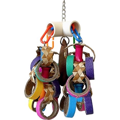 24 jouets pour perroquets, bagels en carton à mâcher, 4,4 cm, pour amazones, aras nains, gris du Gabon, cacatoès et éclectus (1/5)