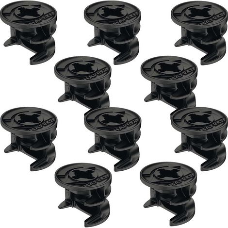 10x Raccord boitier d'assemblage rastex excentrique Ø15mm alliage zingué noir panneau meuble, épaisseur 29mm (1/2)
