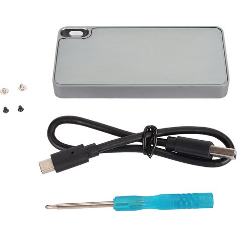 M.2 NGFF auf USB 3.1 SSD-Gehäuse aus Aluminiumlegierung, UASP- und OTG-kompatibel, für tragbare externe Festplatten, Grau